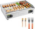 VEVOR Gril Électrique Professionnel 725x400 mm, 4400 W, Température Réglable 50-300°C, Plaque Inox, Antiprojection, Usage Intérieur/Extérieur