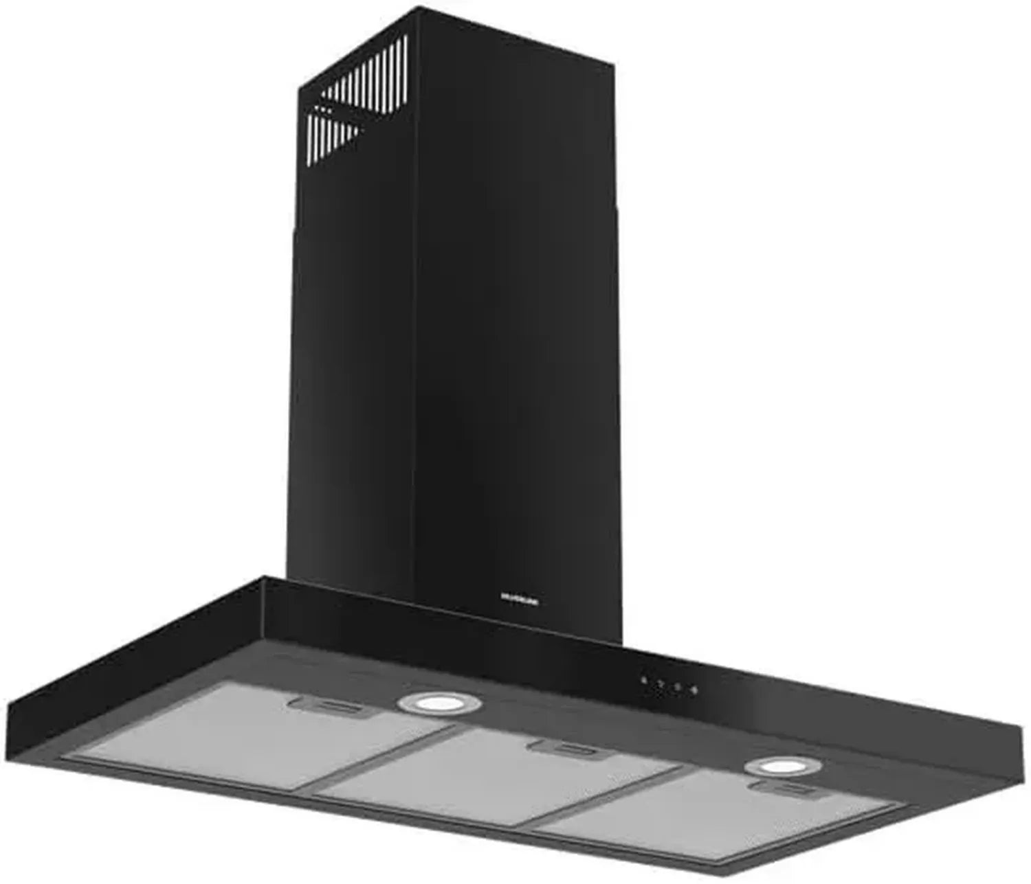 Hotte murale 90 cm, noir, classe énergétique A, 710 m3/h, 3 vitesses, tactile, max 69 dB, LED 2x3W
