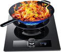Plaque de Cuisson à Gaz 5,2 KW - 1 Brûleur Encastré en Verre Trempé avec Sécurité et Minuterie