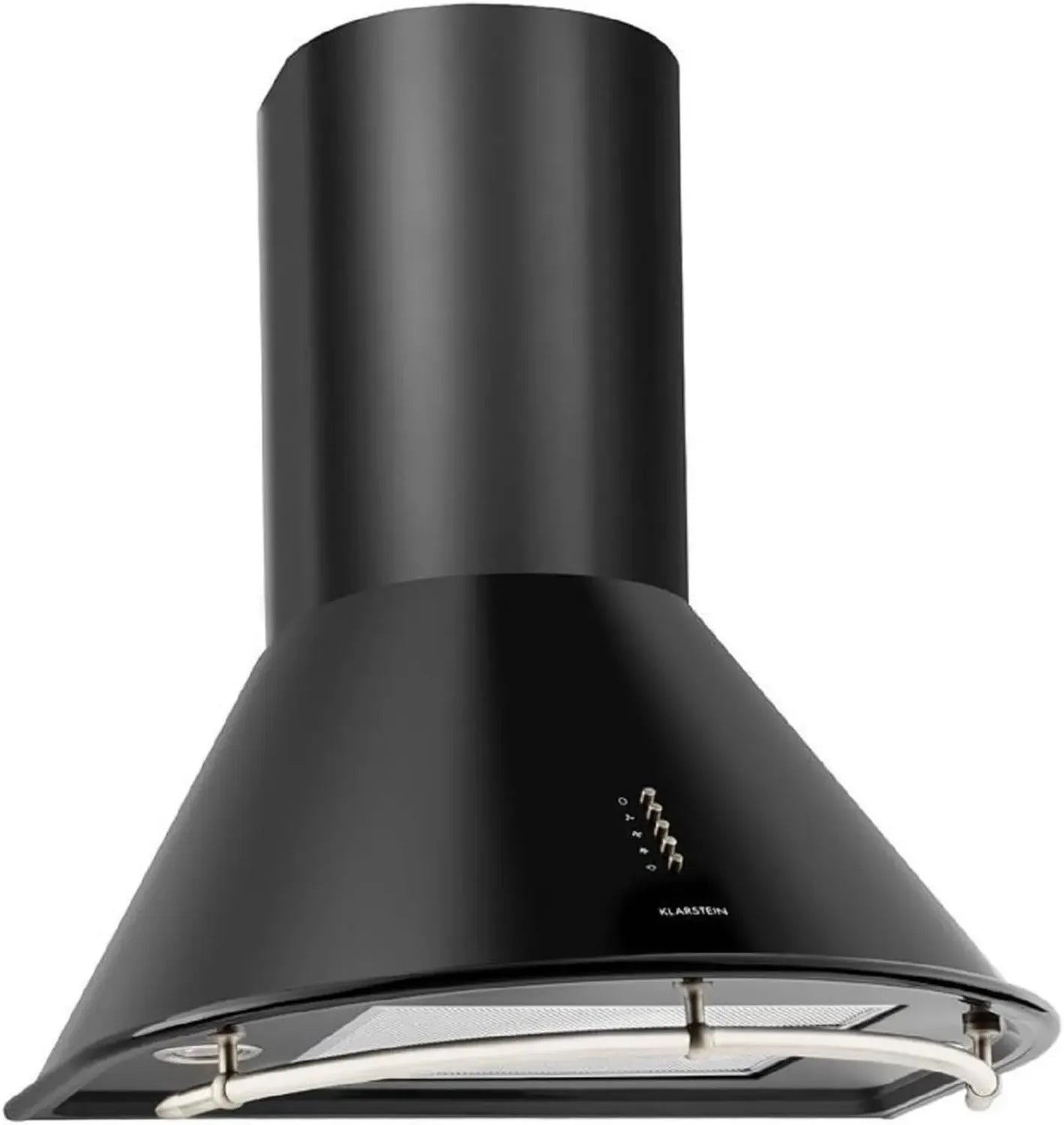 Klarstein Noir Mat - Hotte Murale Rétro 60 cm, 3 Vitesses, Débit Max 430 m³/h, Recyclage d'Air, Filtre à Graisse