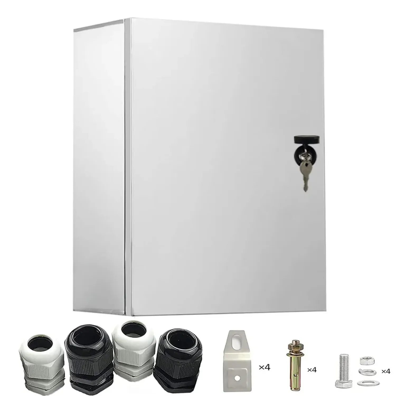 Coffret Électrique en Inox, 60x50x20 cm, Étanche avec Plaque Isolante, Boîtier de Distribution Murale