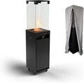 Chauffage de Terrasse au Gaz Planika - Cheminée Extérieure Moderne Noir, 8kW
