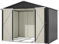 Cabane de jardin en acier inoxydable 229x180x191 cm avec porte coulissante et aération - Résistante aux intempéries et verrouillable en anthracite
