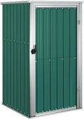 Cabane de Jardin en Acier Galvanisé avec Porte Simple, Rangement d'Outils 88x89x161 cm (Vert)