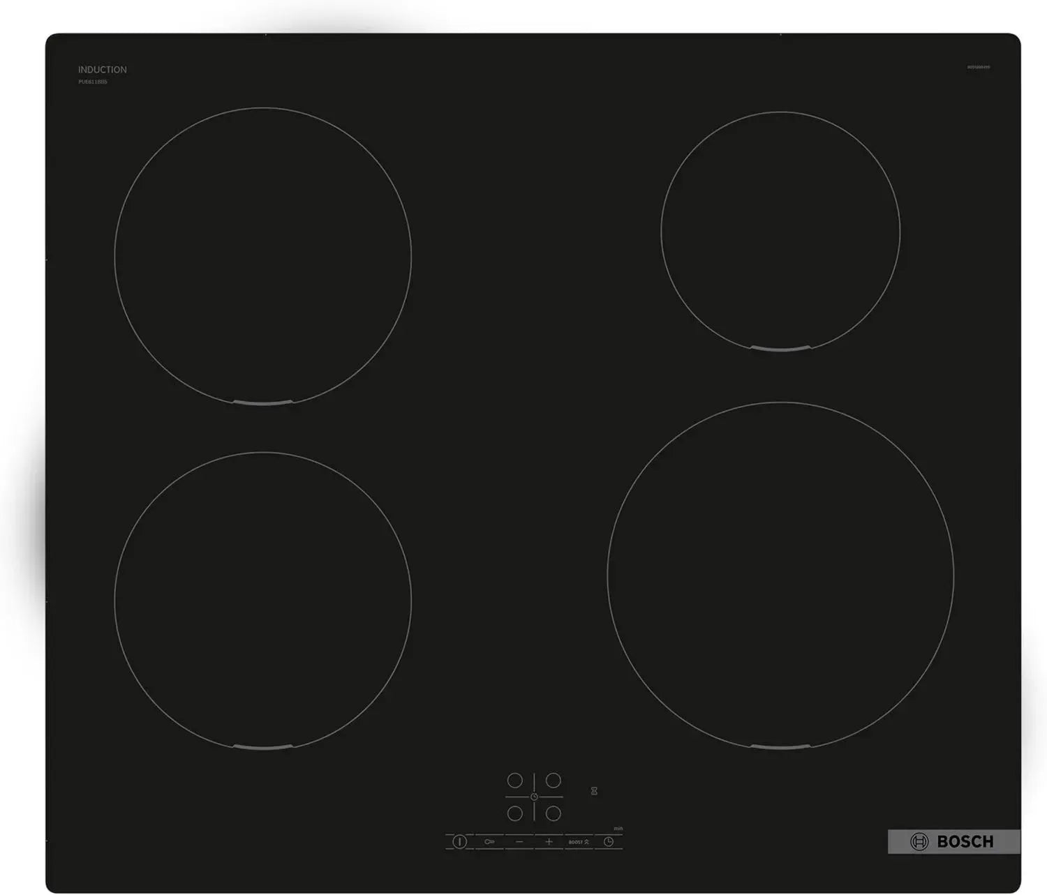 Plaque de cuisson électrique Bosch Série 4, 3 zones, 60 cm, 5700W, Noir