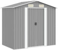 Abri de Jardin en Métal Gris 204x132x186 cm