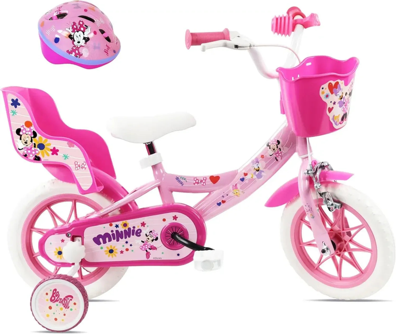 Vélo Enfant 12' Minnie avec Casque et Accessoires Complets