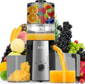 Extracteur de Jus Lent, Sans BPA, Large Ouverture, Facile à Nettoyer, Idéal pour Fruits et Légumes