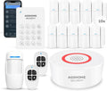 Système d'Alarme Maison WiFi 15 pièces avec Sirène 120dB, Compatible Alexa et Google