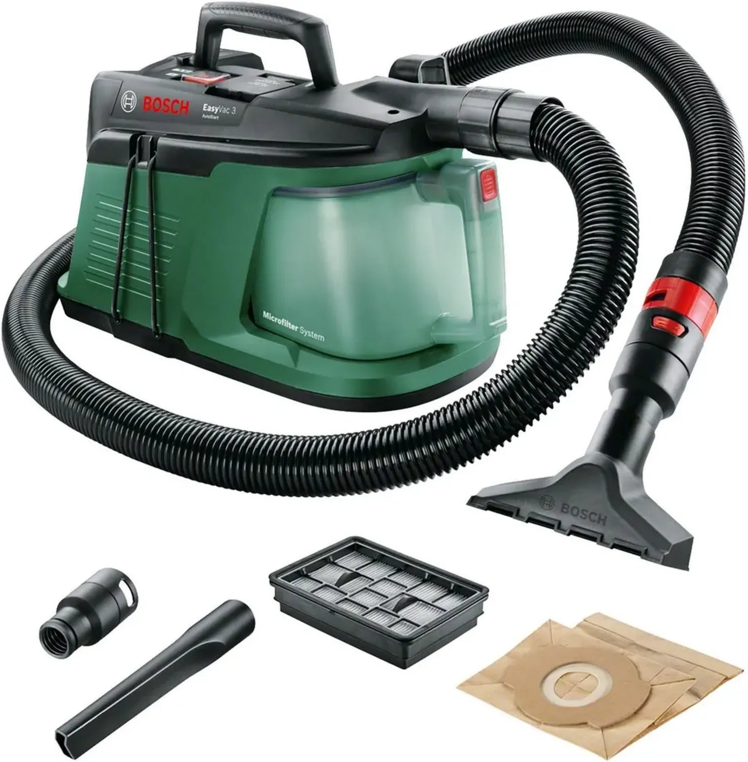 Bosch EasyVac 3 Aspirateur d'Atelier Vert pour Bricolage