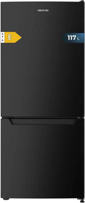 Réfrigérateur Congélateur Combi Bolero CoolMarket 117L Noir, Dégivrage Automatique, Congélation Rapide, Classe Énergétique E