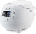 Cuiseur à Riz Mini Yum Asia Panda avec Bol Céramique et Technologie Avancée, 3,5 Tasses, 4 Fonctions de Cuisson, Blanc Arctique